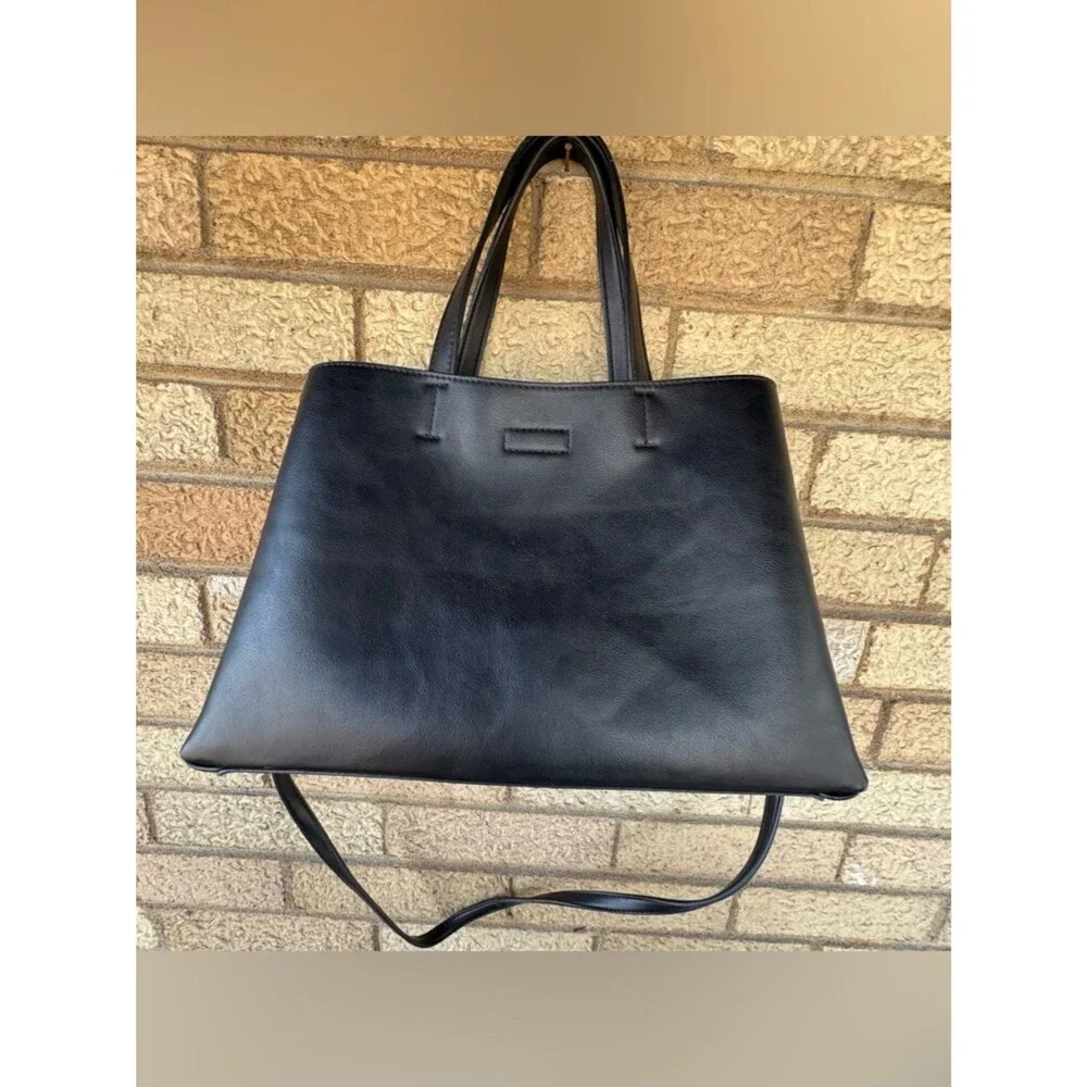 a new day Black Shoulder Bag with Detachable Strap